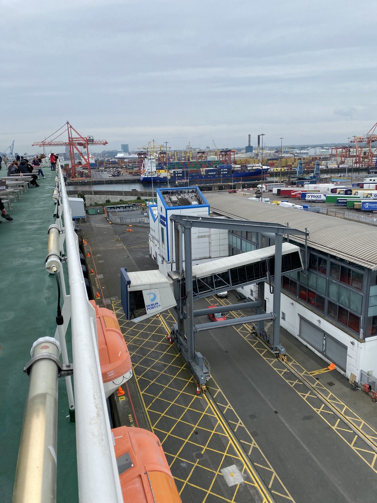 View from deck of Irish Ferries WB Yeats with forlorn unused gangway