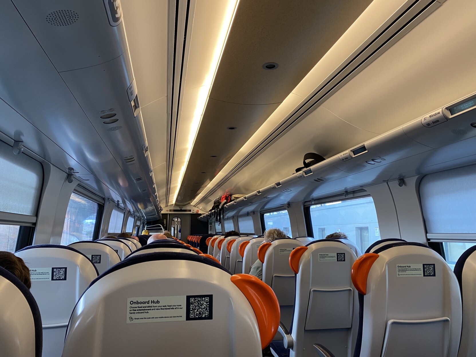 Interior of Avanti West Coast train. Coach B, standard class.