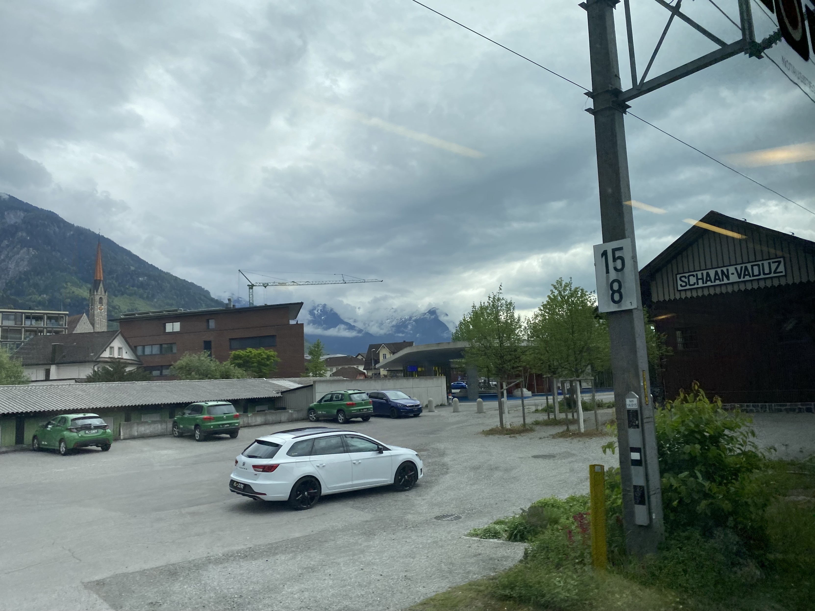 Passing shot of Schann-Vaduz railway station building